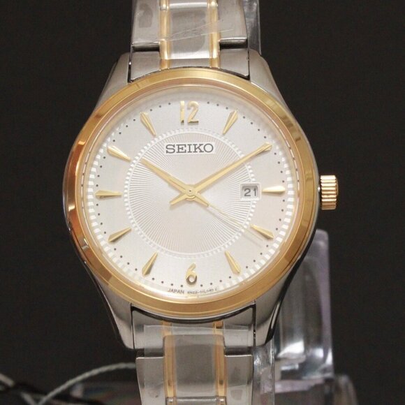 Ladies Seiko Essentials Two Tone Textured Dial 30mm main image 4